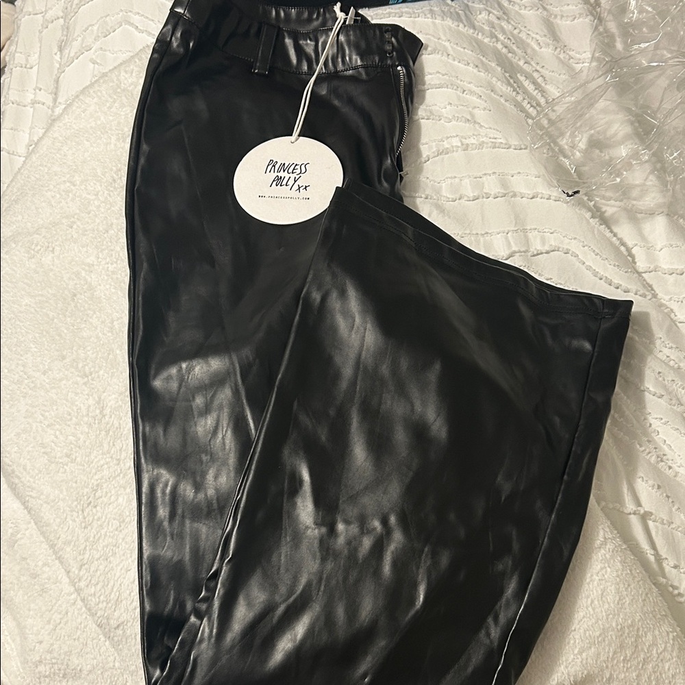 Princess Polly Shiny Black Pants